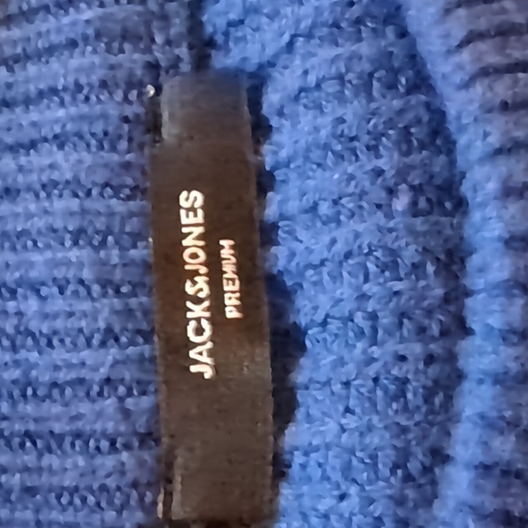 Jack and Jones| Blue and Rustic Orange Striped Crew Neck Long Sleeved Sweater - Picture 10 of 14